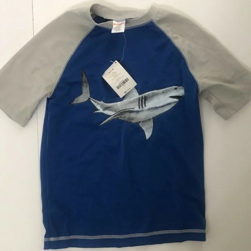 Gymboree Boys Swim Tops M(7-8) Shark Octopus x2lot